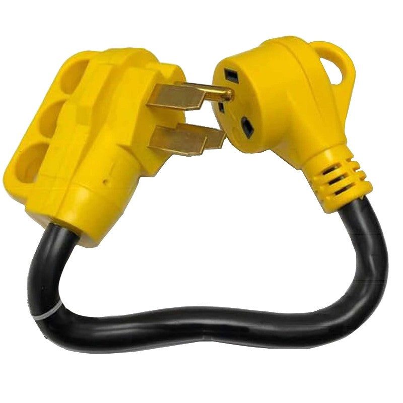 US Hardware RV-347B Adapter, 30 A Female, 50 A Male, 120 V, Female, Male, 10 AWG Cable