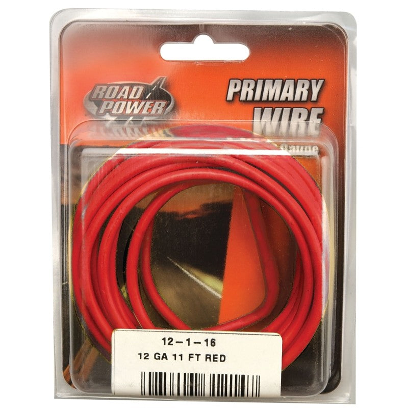 Road Power 55671533/12-1-16 Electrical Wire, 12 AWG Wire, 25/60 V, Copper Conductor, Red Sheath, 11 ft L