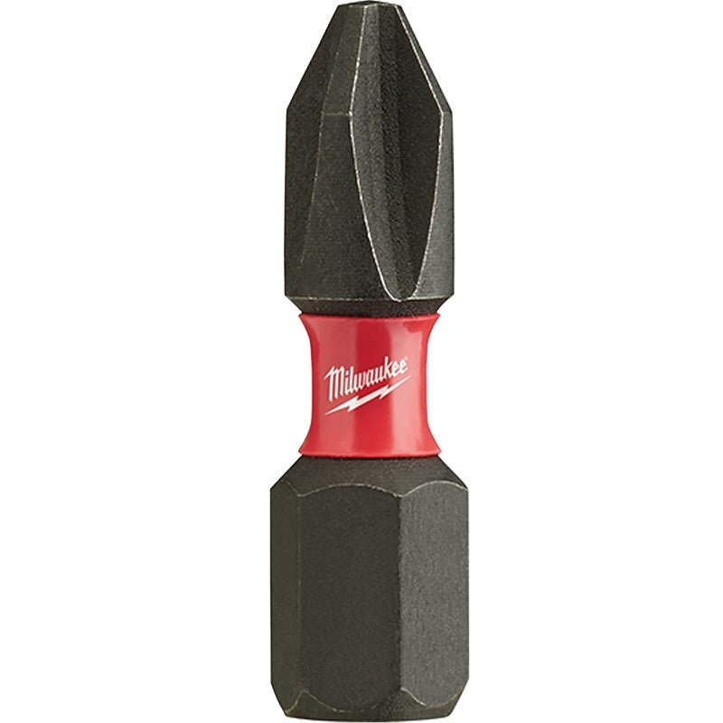 Milwaukee SHOCKWAVE 48-32-4712 Insert Bit, #2 Drive, Phillips Drive, 1/4 in Shank, Hex Shank, 1 in L, Steel (Pack of 25)