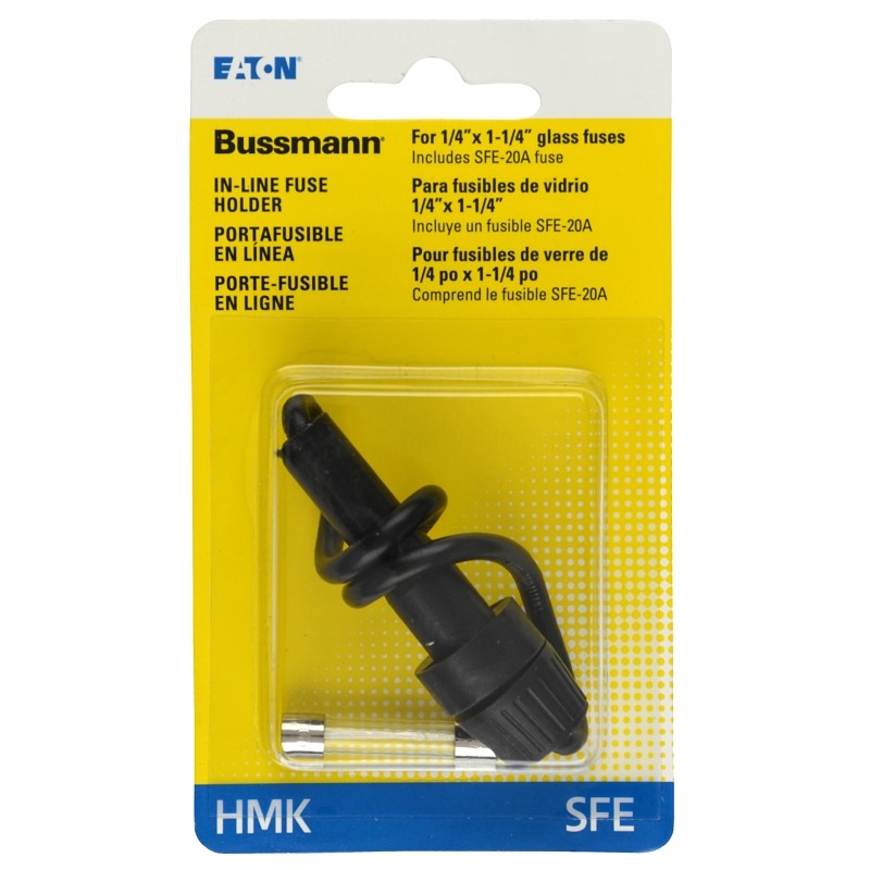 Bussmann BP/HMK-RP Fuse Holder, 30 A, 12 -Fuse, Black, For: 1/4 in Dia Glass Tube Fuses
