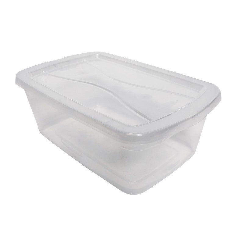 Rubbermaid RMCC060005 Stackable Storage Tote, Plastic, Clear, 13-3/8 in L, 8-3/8 in W, 4-3/4 in H