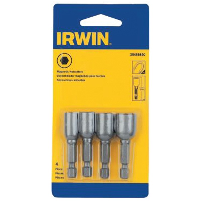 Irwin 3545984C Nutsetter Set, 4-Piece, Lobular, Steel