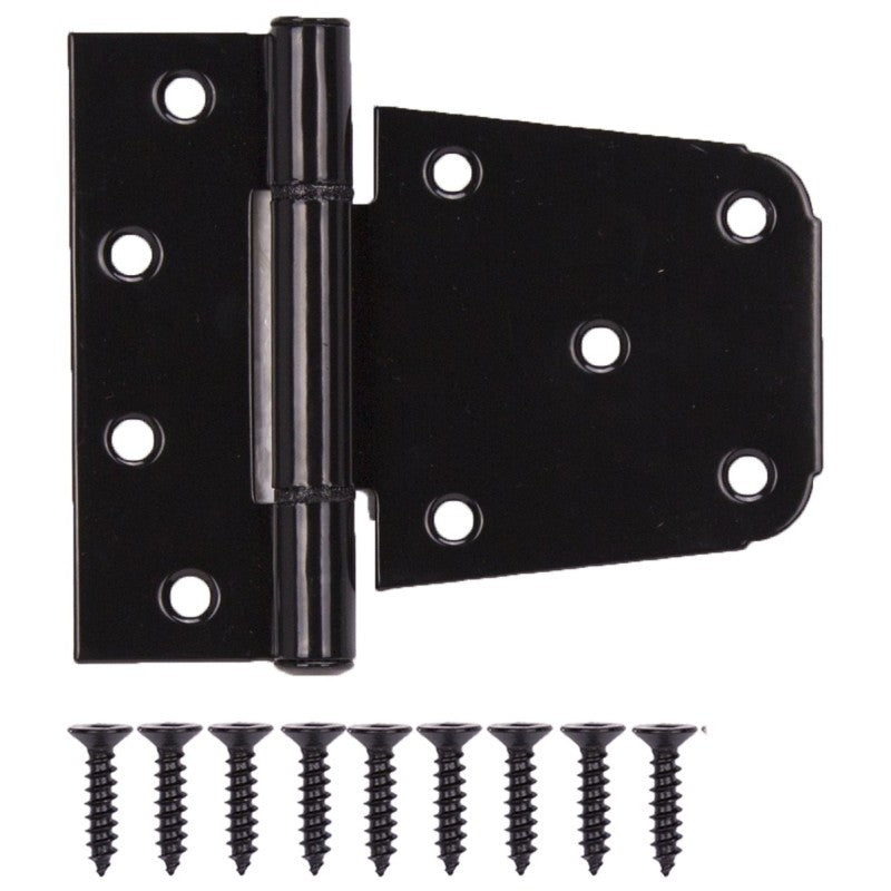 ProSource LR-183-PS Gate Hinge, Steel, Black, Fixed Pin, 180 deg Range of Motion, 46 (Pair) lb