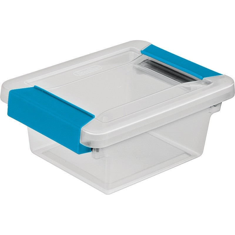 Sterilite 19698606 Clip Box, Plastic, Blue Aquarium/Clear, 6-5/8 in L, 5 in W, 2-3/4 in H (Pack of 6)