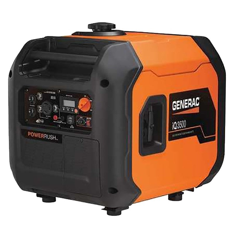 Generac iQ3500 Series 7127 Inverter Generator, 25 A, 120 V, 3000 W Output, 2.6 gal Tank, Electric, Recoil Pull Start