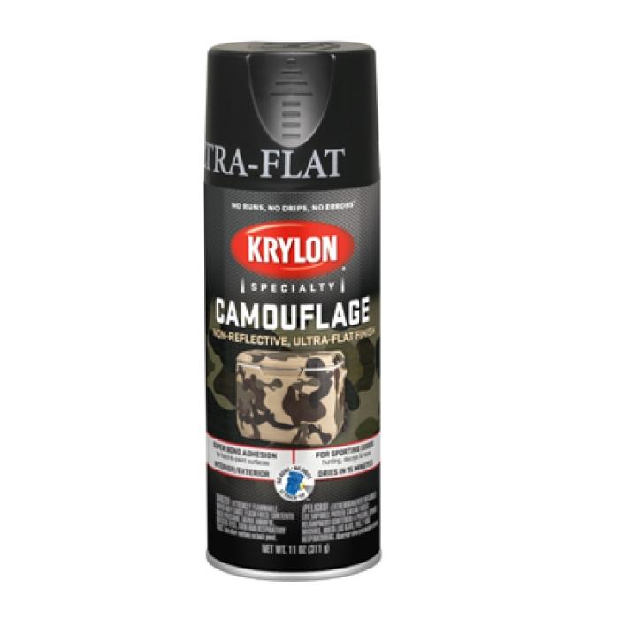 Krylon K04290777 Camouflage Spray Paint, Flat, Camouflage Black, 12 oz