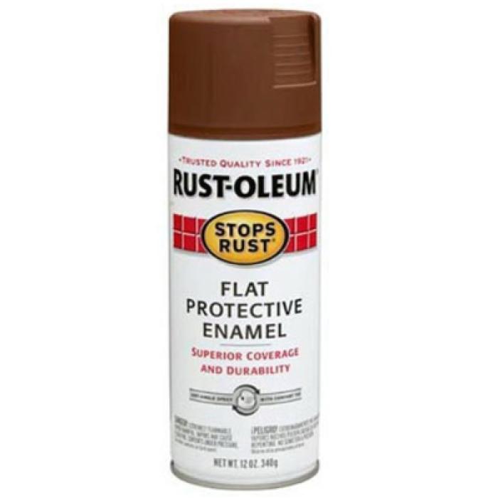 Rust-Oleum 214085 Rust Preventative Spray Paint, 12 oz Can, 6 to 10 sq-ft Coverage Area, Oil Base, Flat, Brown