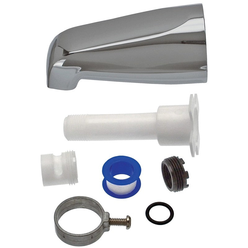 Danco 88702 Tub Spout, 3 in L, 5 in W, 8 in H, Metal, Chrome Plated