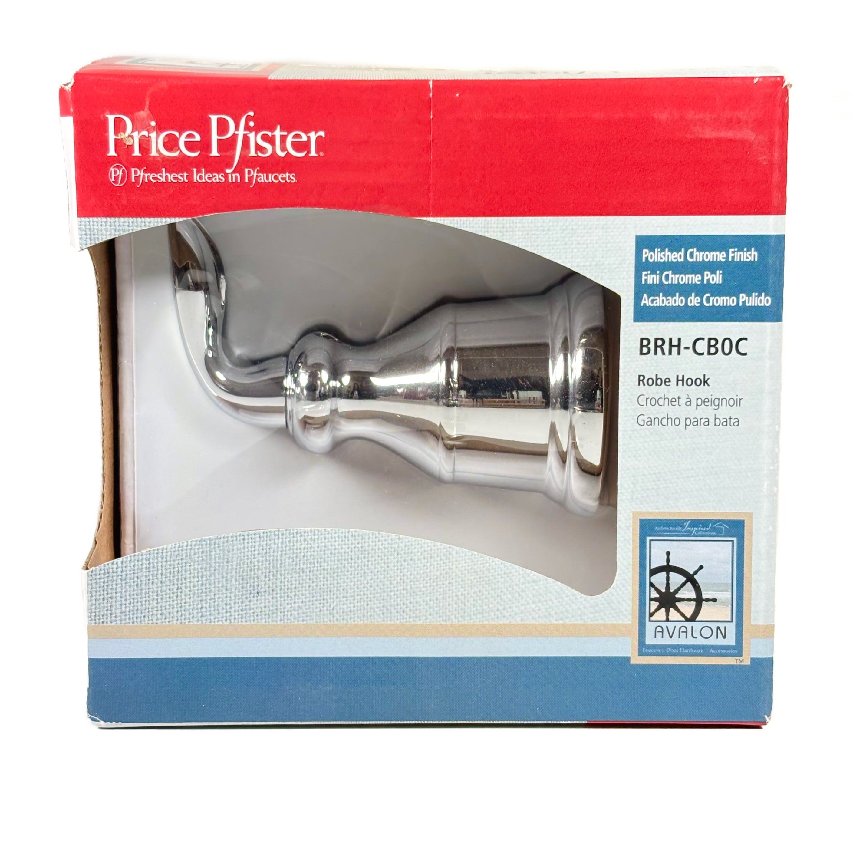 Avalon Robe Hook Polished Chrome