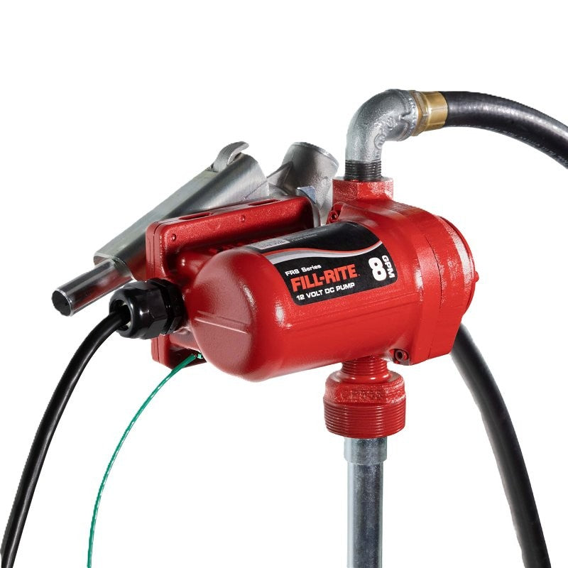 Fill-Rite FR8 Series FR8 Fuel Transfer Pump with Nozzle, Motor: 1/12 hp, 12 VDC, 15 A, 2600 rpm, 6 ft L Suction Tube