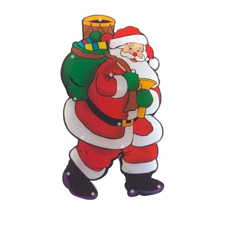 Santas Forest 60973 Santa, 10 in W, Plastic, Colorful, Mini Bulb, Internal Light (Pack of 12)