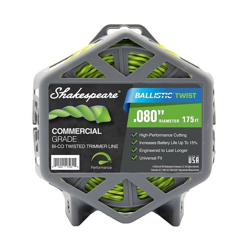Shakespeare Ballistic 17243 Trimmer Twist Line, 0.080 in Dia, 175 ft L