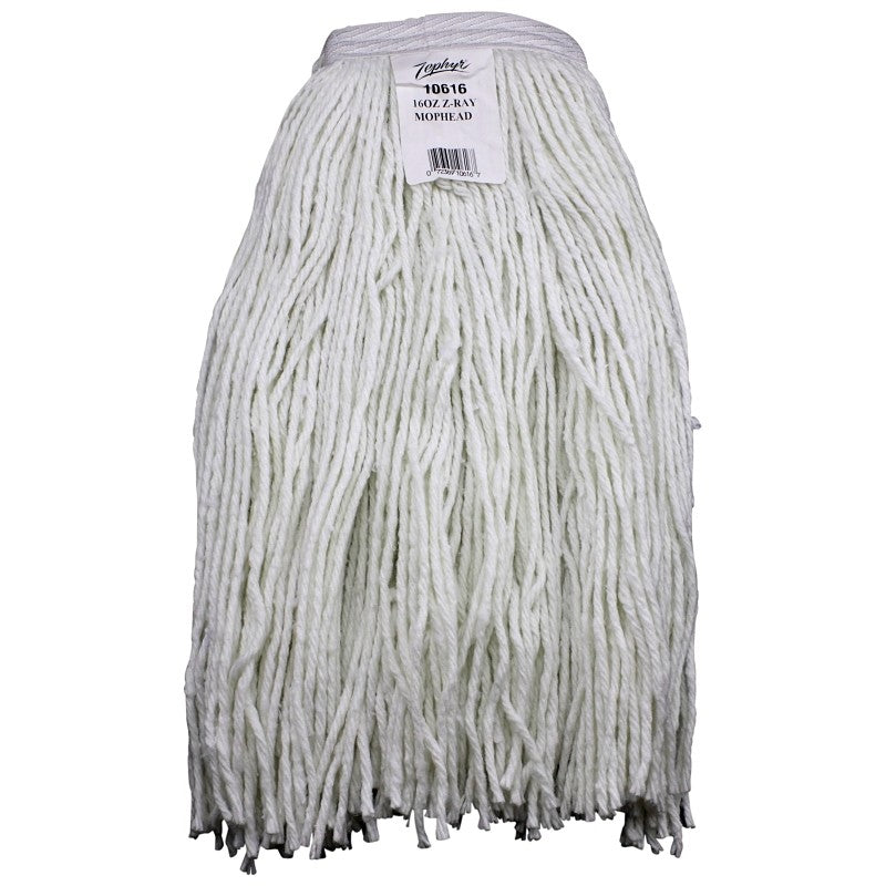 Zephyr Z-Ray 10632 Mop Head, 32 oz Headband, Synthetic, White