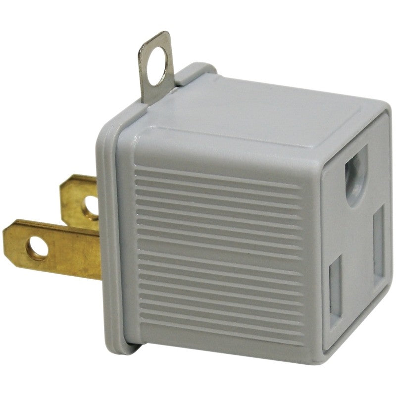 PowerZone ORAD3200 Outlet Adapter, 125 V, 3-Outlet, Gray