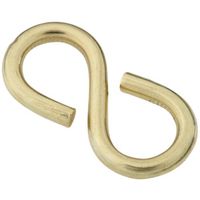 Closed S Hooks 1-1/4 Inch Solid Brass 2 Pack (POS)