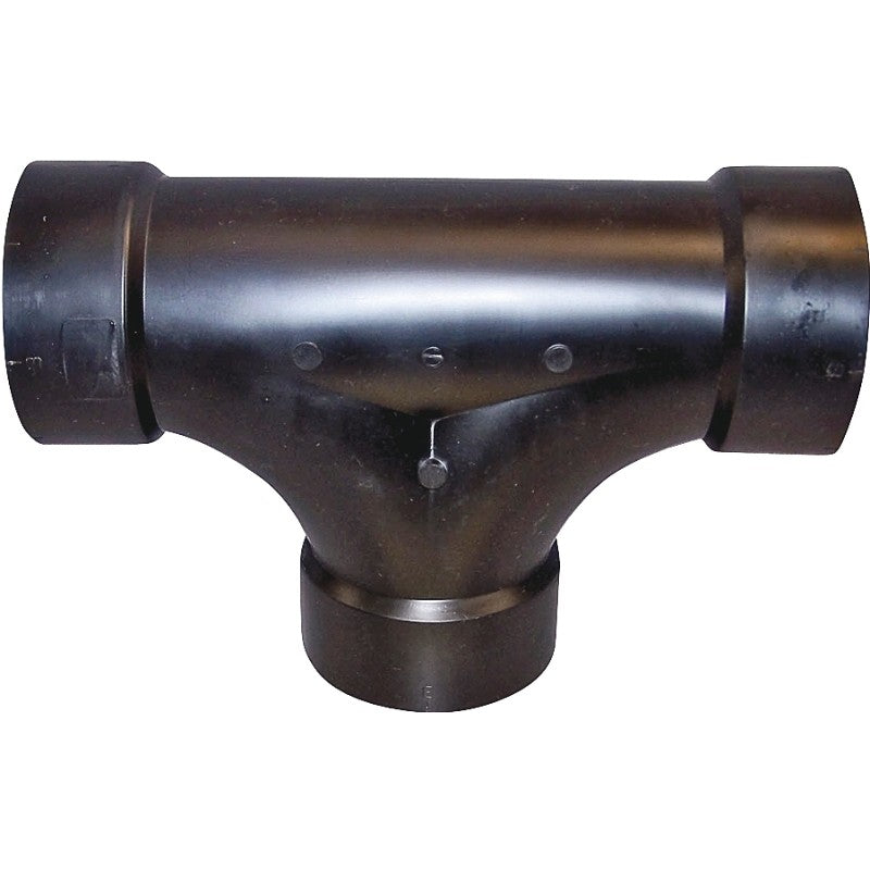 Canplas 103723BC Cleanout Tee, 3 in, Hub, ABS, Black, SCH 40 Schedule