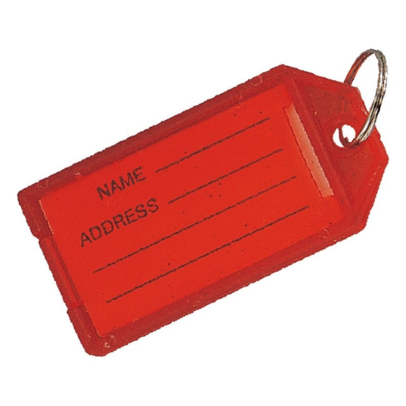 Vulcan YC0042 Name Tag Key Ring, Rectangle, Plastic, Blue/Green/Red/Yellow (Pack of 80)