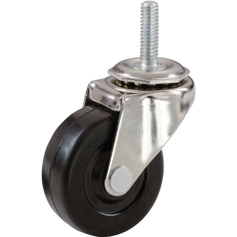 Shepherd Hardware 9344 Swivel Caster, 2 in Dia Wheel, Rubber Wheel, 80 lb