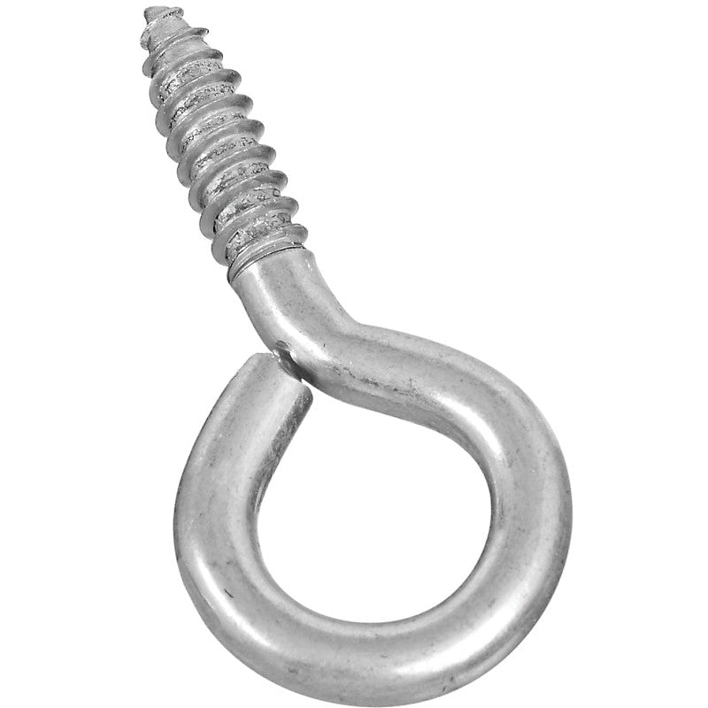 National Hardware N220-426 Screw Eye, 1-1/4 in L Thread, 2.88 in OAL, 150 lb Working Load, Steel, Zinc (Pack of 10)