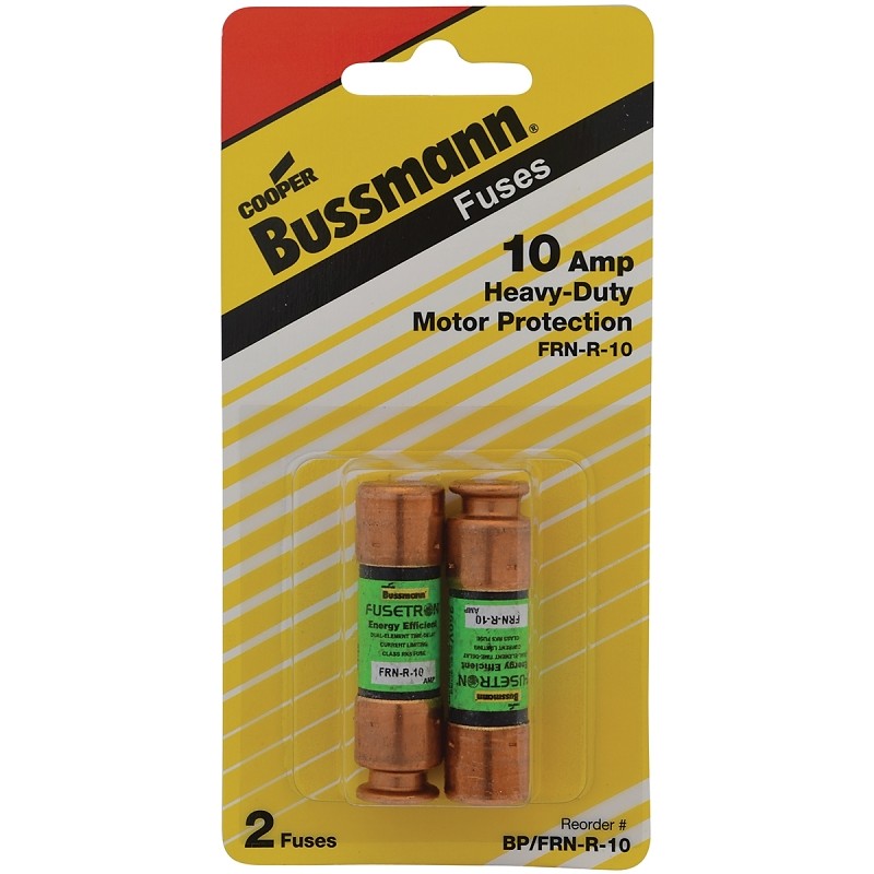 Bussmann BP/FRN-R-10 Fuse, 10 A, 250 V, 20, 200 kA Interrupt, Cartridge, Time Delay Fuse