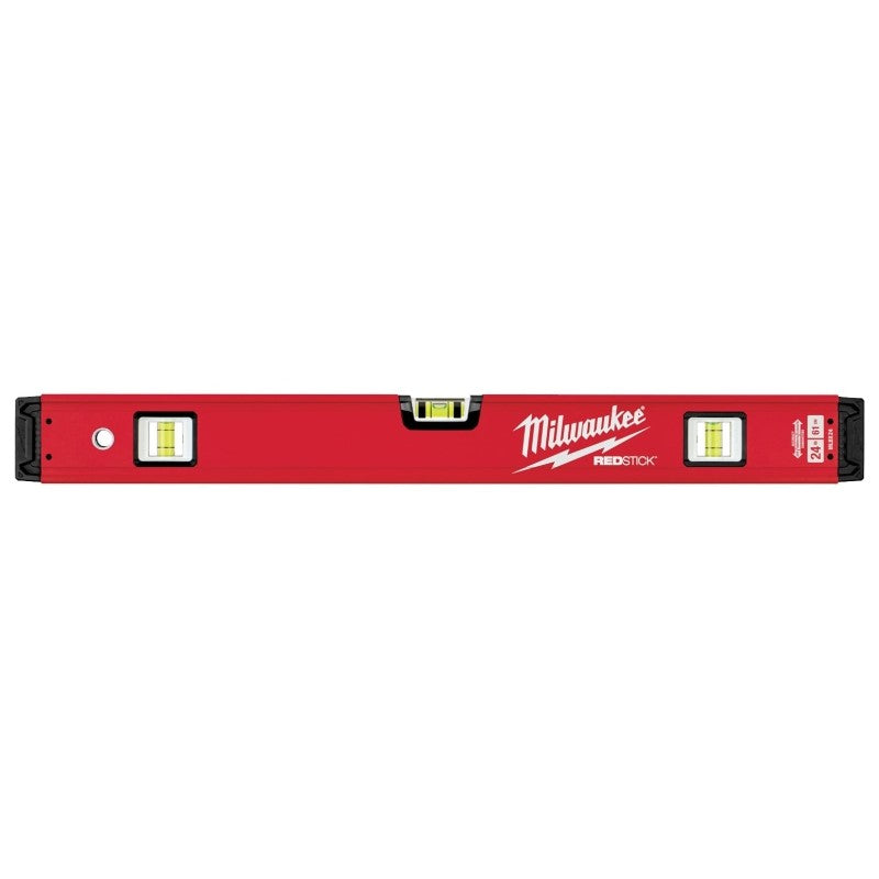 Milwaukee REDSTICK Series MLBX24 Box Level, 24 in L, 3-Vial, Non-Magnetic, Aluminum, Red