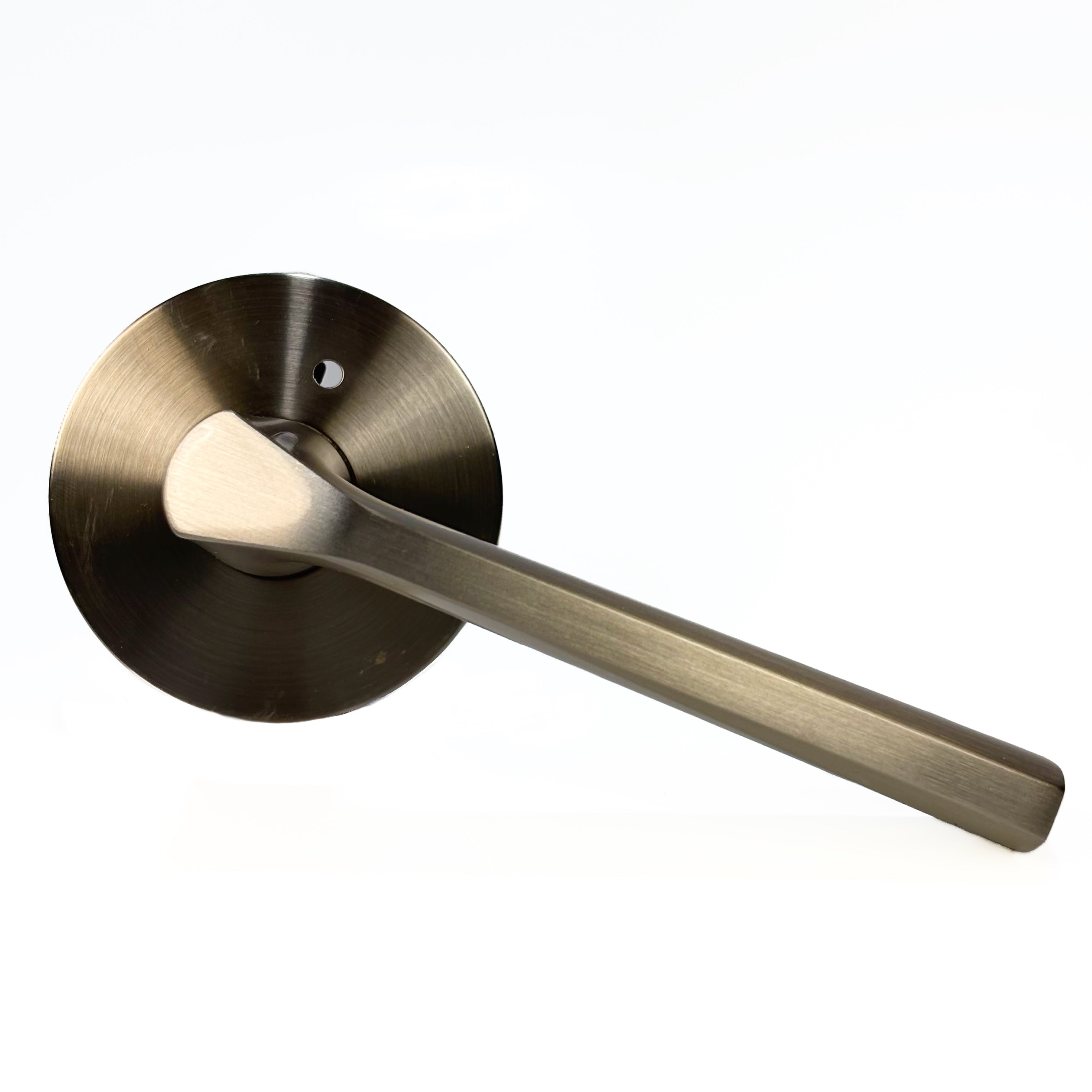 Bed And Bath Privacy Leverset Round Back Satin Nickel