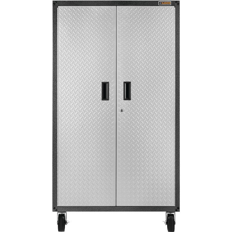 Gladiator GALG36CKXG Mobile Storage Cabinet, 225 lb, 5-Shelf, Steel, Silver Tread