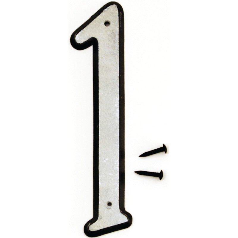 Hy-Ko 30600 Series 30601 House Number, Character: 1, 4 in H Character, Black/White Character, Plastic (Pack of 10)