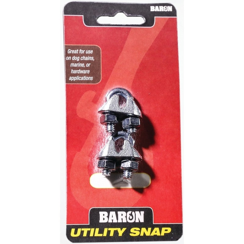 Baron C-260-3/16 Wire Rope Clip, 3/16 in Opening, Malleable Iron