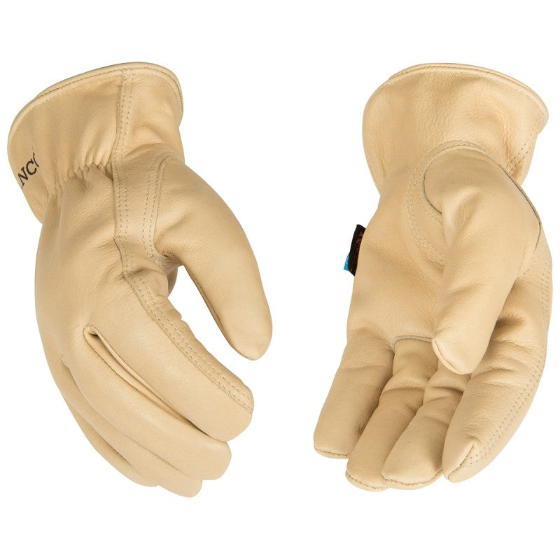 Hydroflector 398HKP-XL Gloves, Men's, XL, Keystone Thumb, Easy-On Cuff, Cowhide Leather, Tan, Lined