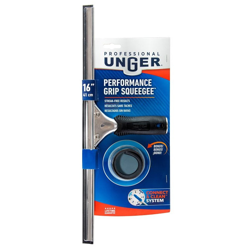 Unger Professional 981020 Window Squeegee, 16 in Blade, Poly Blade