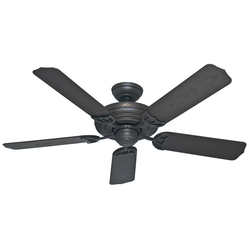 Hunter Sea Air Series 53061 Ceiling Fan, 5-Blade, Walnut Blade, 52 in Sweep, 3-Speed, With Lights: No
