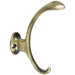 Decorative Curve Heavy Duty Coat And Hat Hook Antique Brass