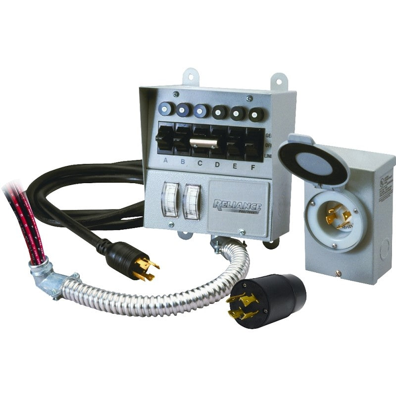 Reliance Controls Pro/Tran Series 31406CRK Transfer Switch Kit, 1-Phase, 60 A, 120/250 V, 7-Circuit, 6-Breaker
