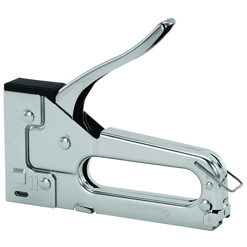 STANLEY TR45 Staple Gun, 120 Magazine, 29/64 in W Crown, 1/4 to 3/8 in L Leg, Steel Staple