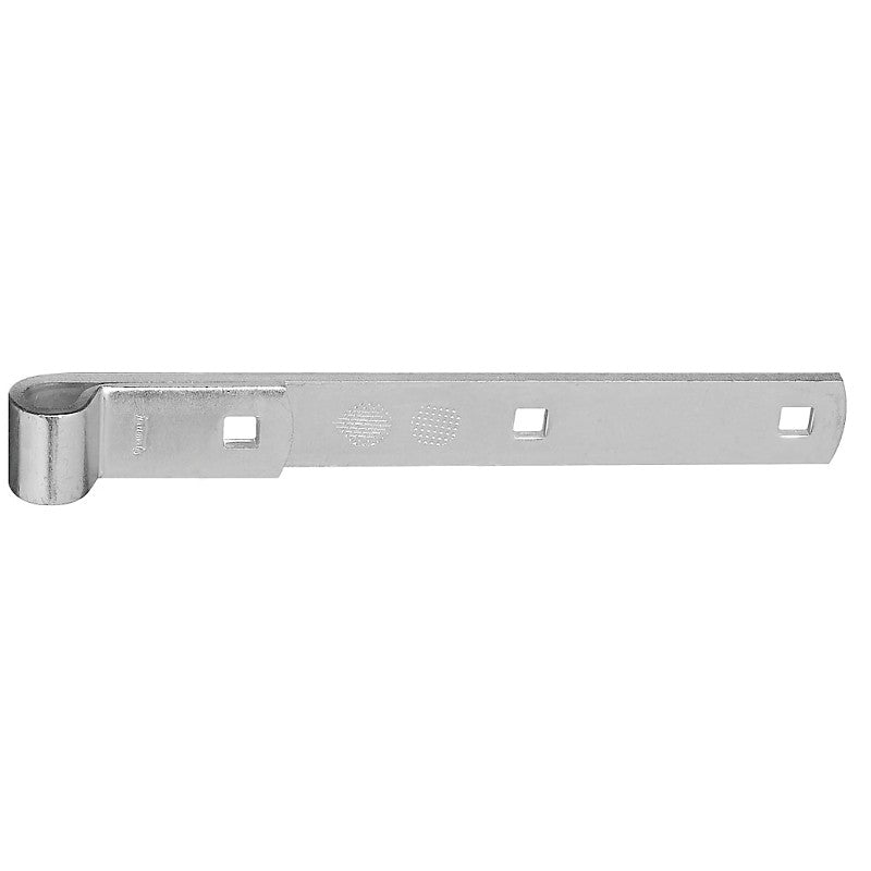 National Hardware N130-732 Strap Hinge, 10 in L x 1-1/4 in W Dimensions, 0.22 in Thick Leaf, Steel, Zinc, 150 lb