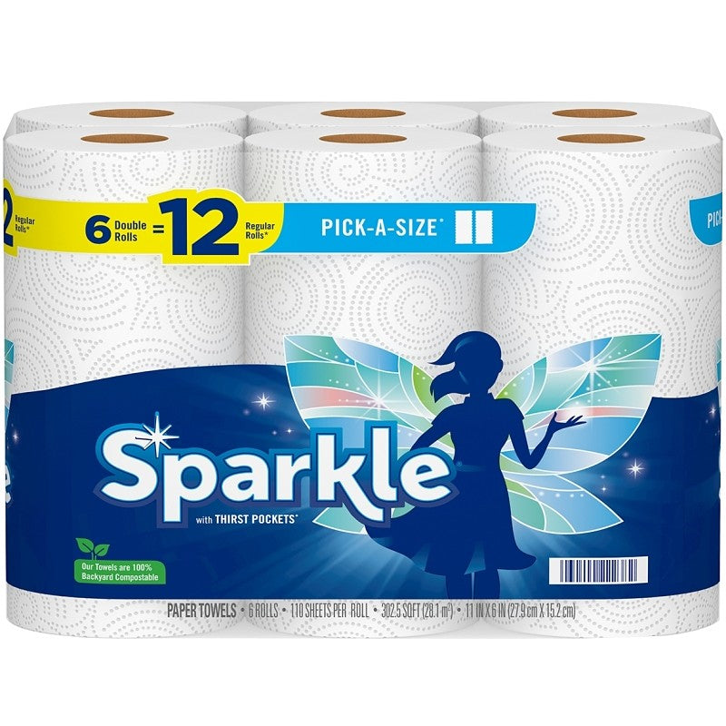 Sparkle 22238 Paper Towel, 4.85 in L, 11 in W, 2-Ply (Pack of 4)