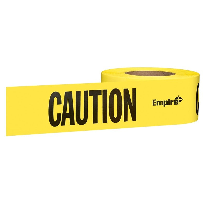 Empire 77-1002 Barricade Tape, 1000 ft L, 3 in W, Caution/Cuidado, Yellow Background