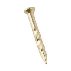 Spiral Trim Nails 7/8 Inch Brass Plated Steel