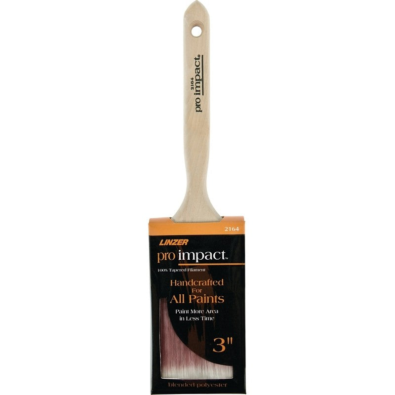 Linzer WC 2164-3 Paint Brush, 3 in W, 3 in L Bristle, Polyester Bristle, Sash Handle