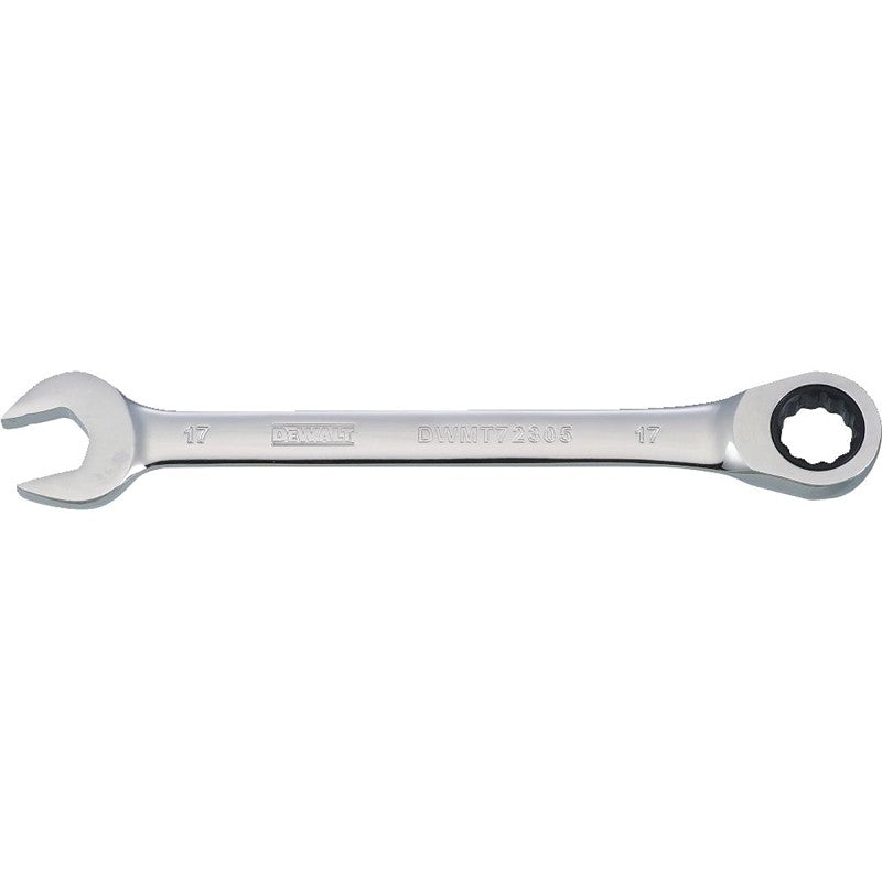 DEWALT DWMT72305OSP Combination Wrench, Metric, 17 mm Head, 8-25/32 in L, 12-Point, Chrome, Comfort-Grip Handle