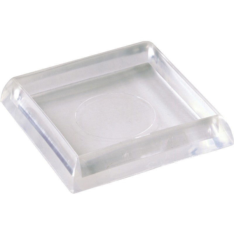 Shepherd Hardware 9089 Caster Cup, Square, 1-7/8 in Dimensions, Clear, 4/PK (Pack of 6)