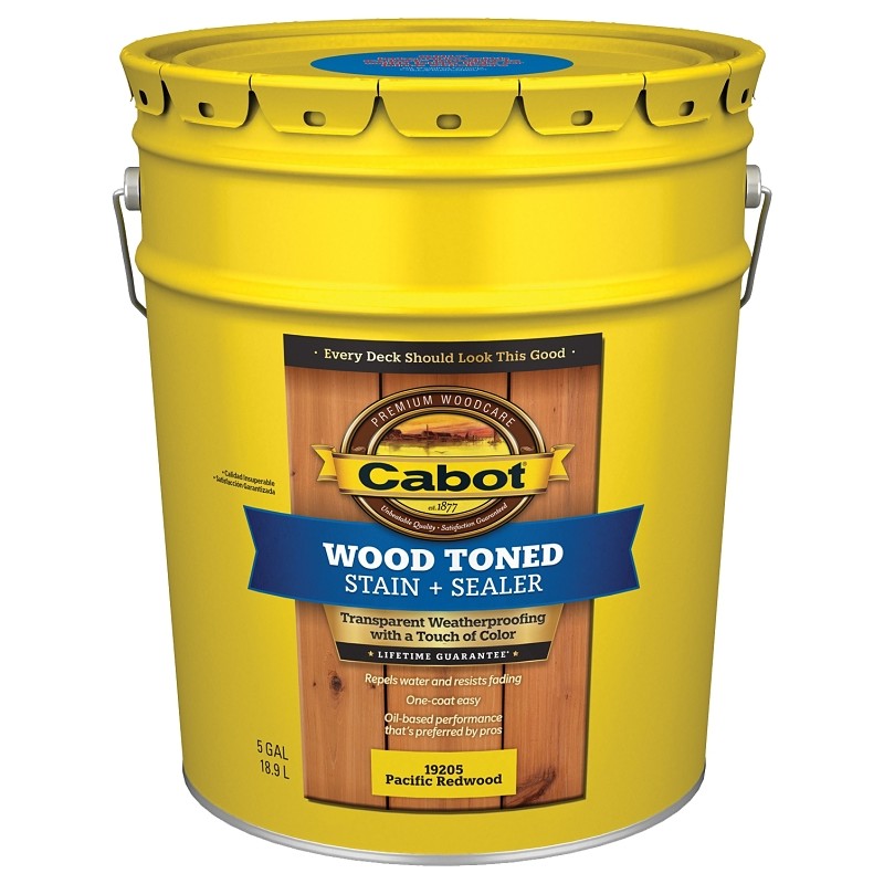 Cabot 19200 Series 140.0019205.008 Deck and Siding Stain, Pacific Redwood, Liquid, 5 gal, Can