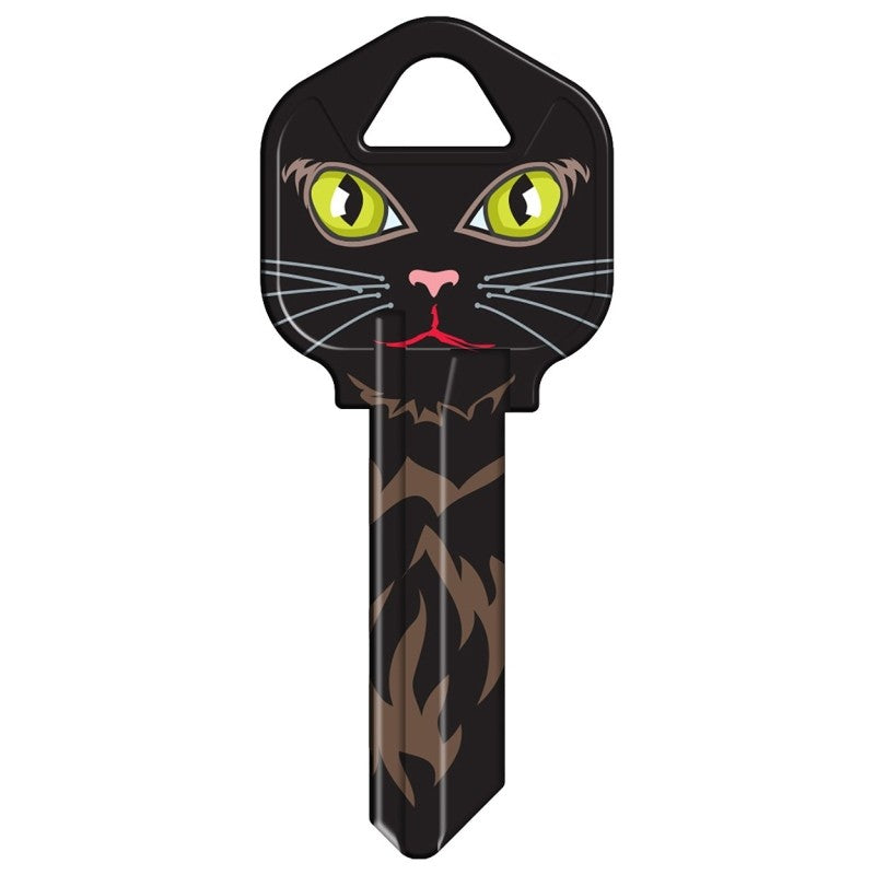 Hy-Ko 16005KW1-37 Key Blank, Black Cat Face, Brass, Nickel, For: Kwikset KW1 Keyways, KW1-37 Key Number (Pack of 5)