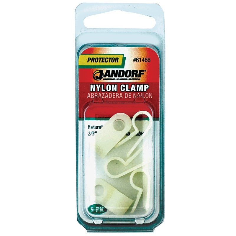 Jandorf 61466 Cable Clamp, 1/4 in Max Bundle Dia, 3/8 in W, Nylon, Natural