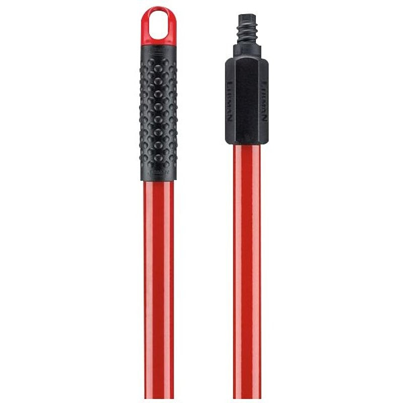 Libman 601 Extra Long Handle, 1 in Dia, 60 in L, Threaded, Steel, Black/Red
