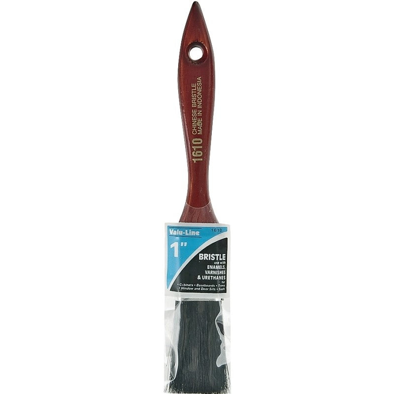 Linzer 1610-1 Varnish/Wall Brush, 1 in W, 2 in L Bristle, China Bristle, Varnish Handle