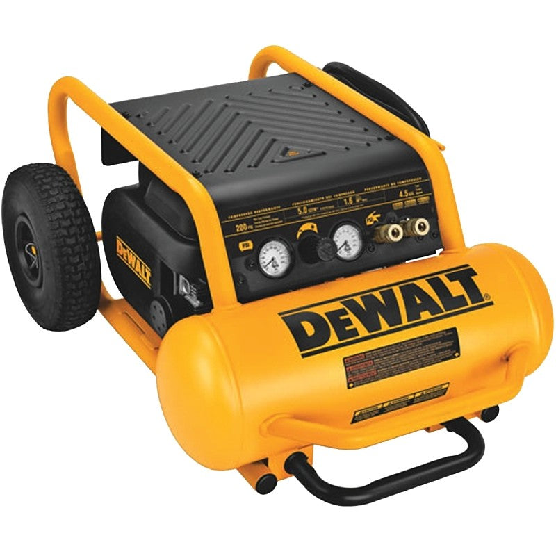 DEWALT D55146 Portable Electric Air Compressor, Tool Only, 4.5 gal Tank, 1.6 hp, 120 V, 225 psi Pressure, 1-Stage