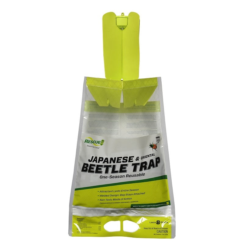 Rescue JBTZ-DB12 Beetle Trap, Floral Bag, 10,890 sq-ft Coverag (Pack of 12)