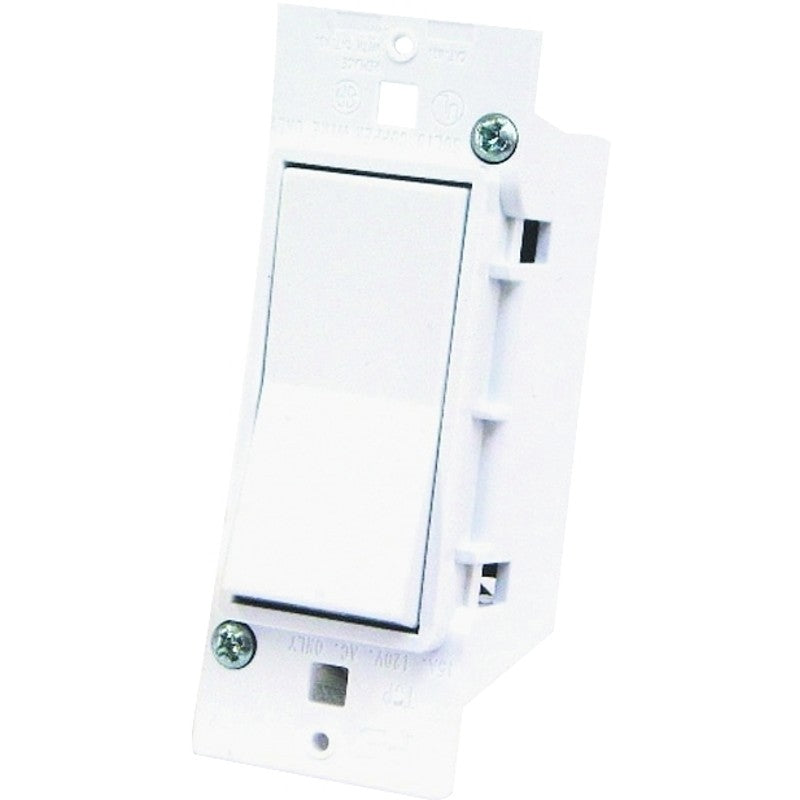 US Hardware E-119C Rocker Switch, 125 V, 15 A, 1-Pole, White